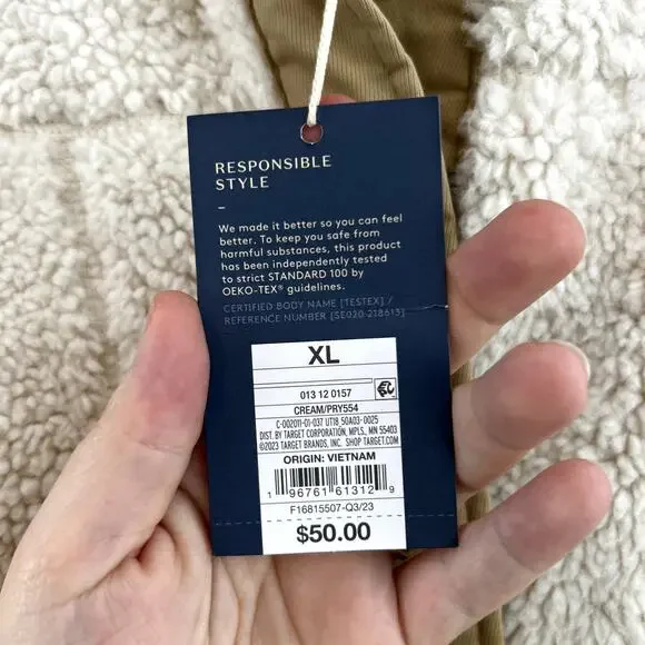 Universal Thread NWT Cream Sherpa Chunky Full Snap Jacket Size XL - Picture 8 of 8